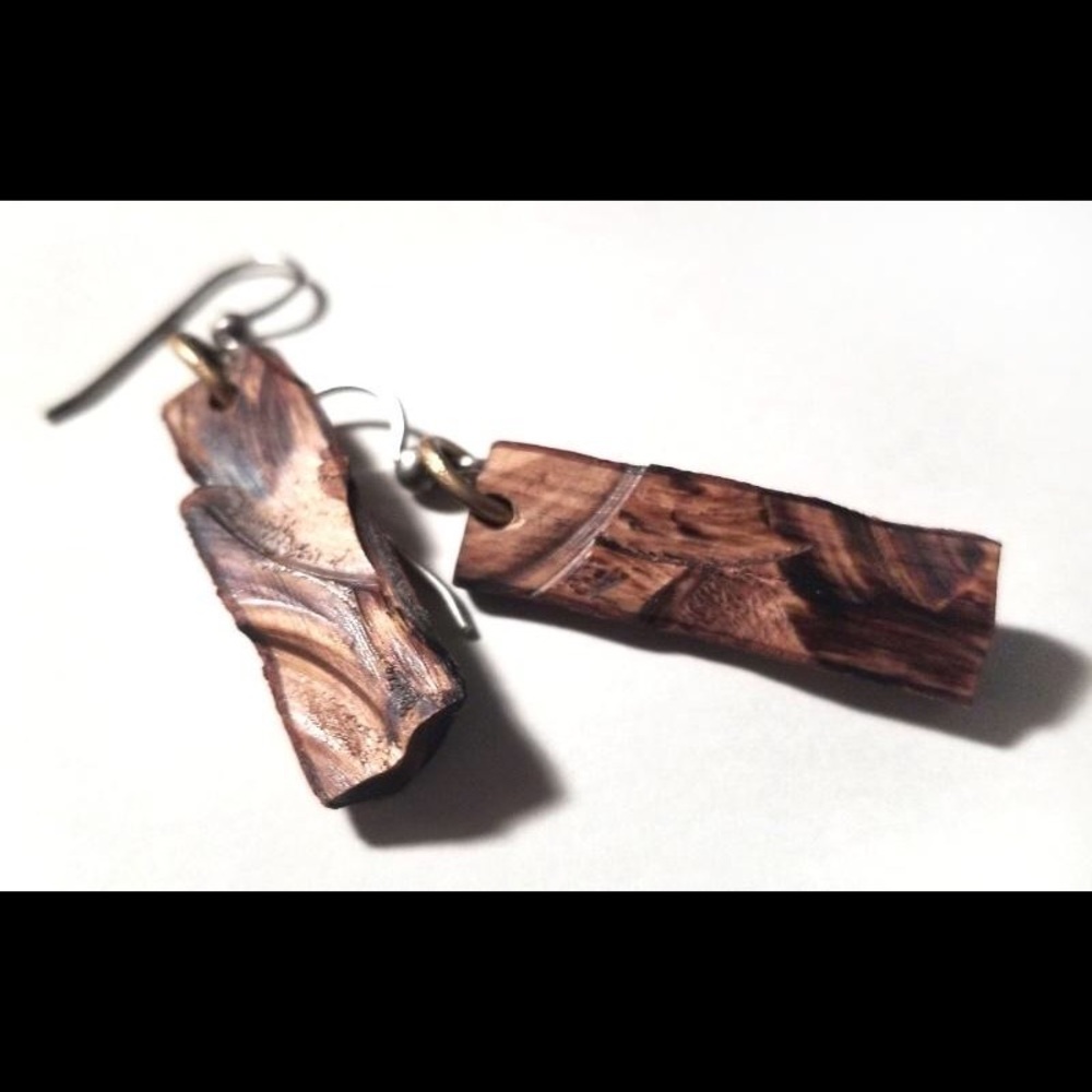 Handmade California Redwood Earrings